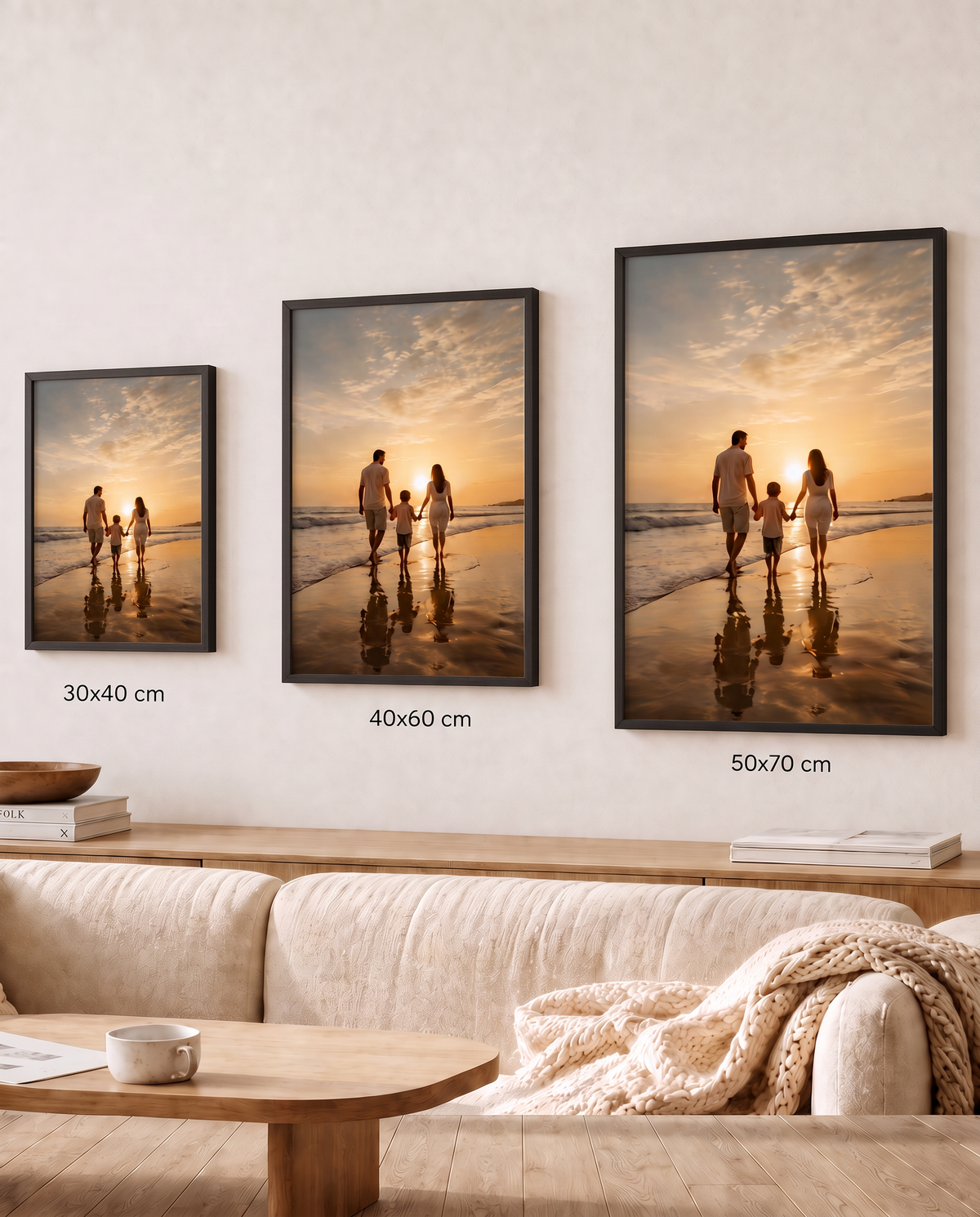 Cadre photo personnalisé en bois – Cadre avec votre photo – Cadeau pour maman, couple et famille