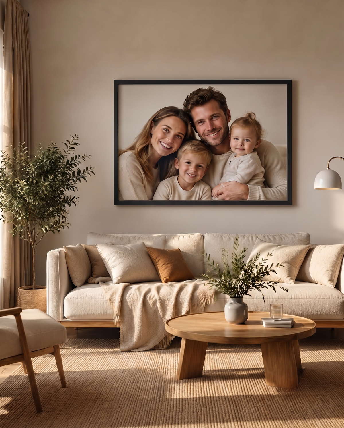 Cadre photo personnalisé en bois – Cadre avec votre photo – Cadeau pour maman, couple et famille