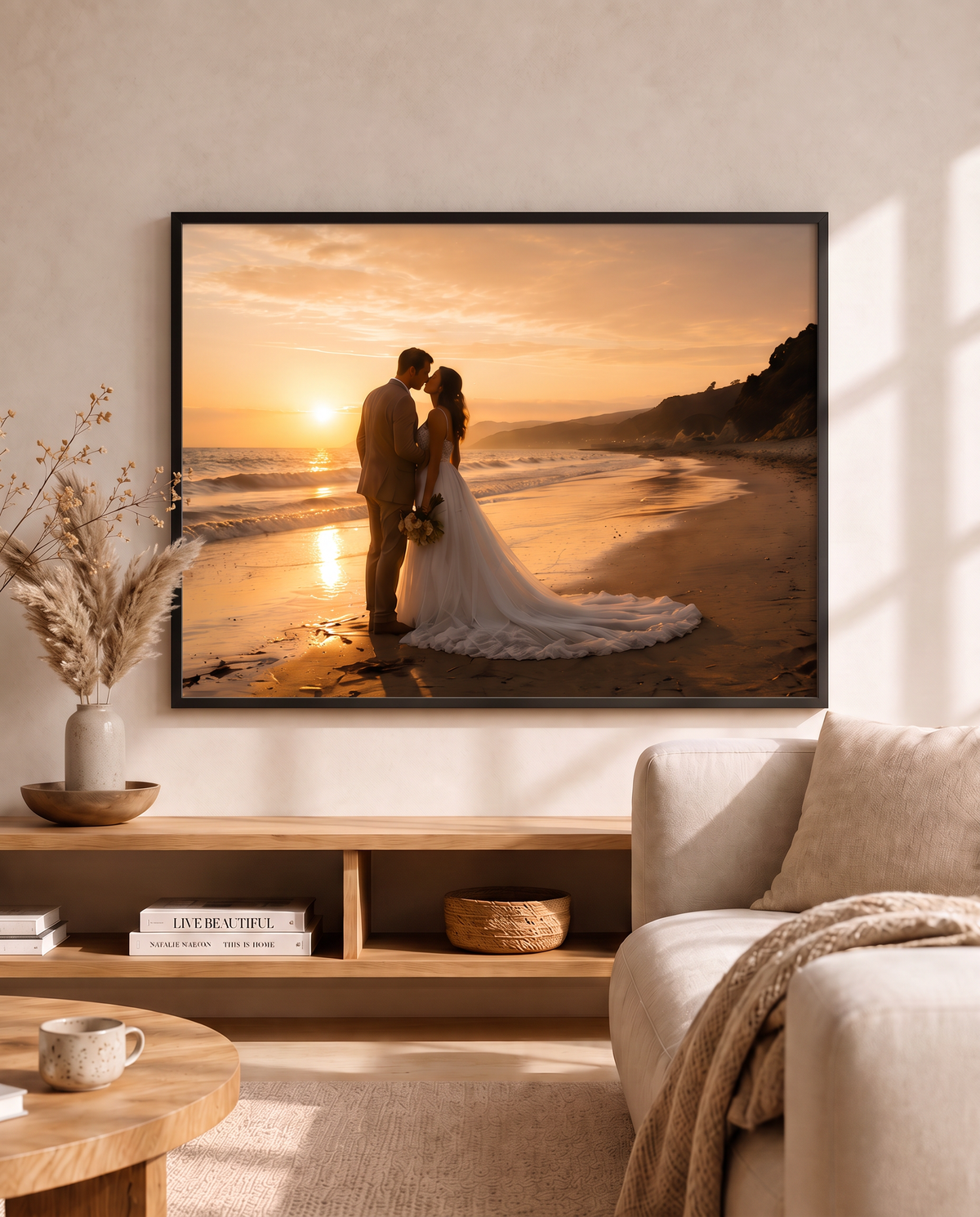 Cadre photo personnalisé en bois – Cadre avec votre photo – Cadeau pour maman, couple et famille