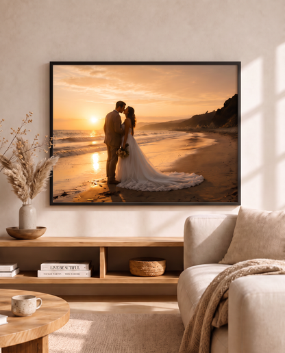 Cadre photo personnalisé en bois – Cadre avec votre photo – Cadeau pour maman, couple et famille
