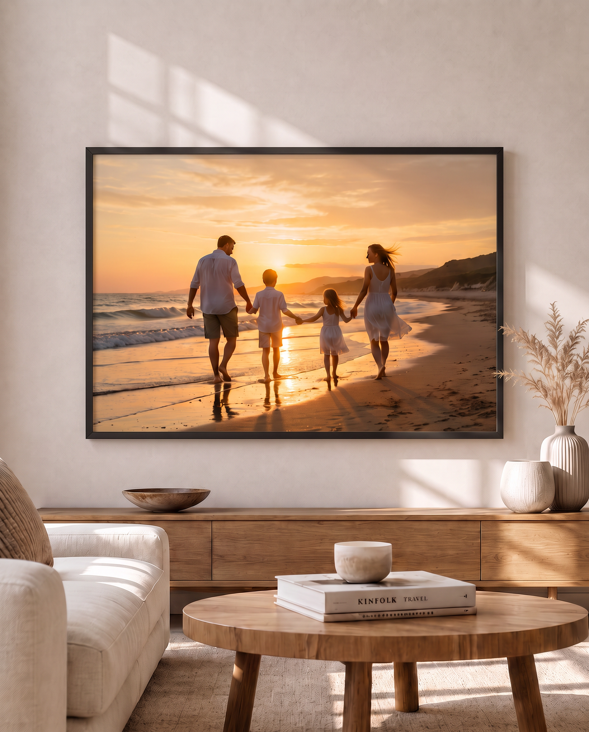 Cadre photo personnalisé en bois – Cadre avec votre photo – Cadeau pour maman, couple et famille