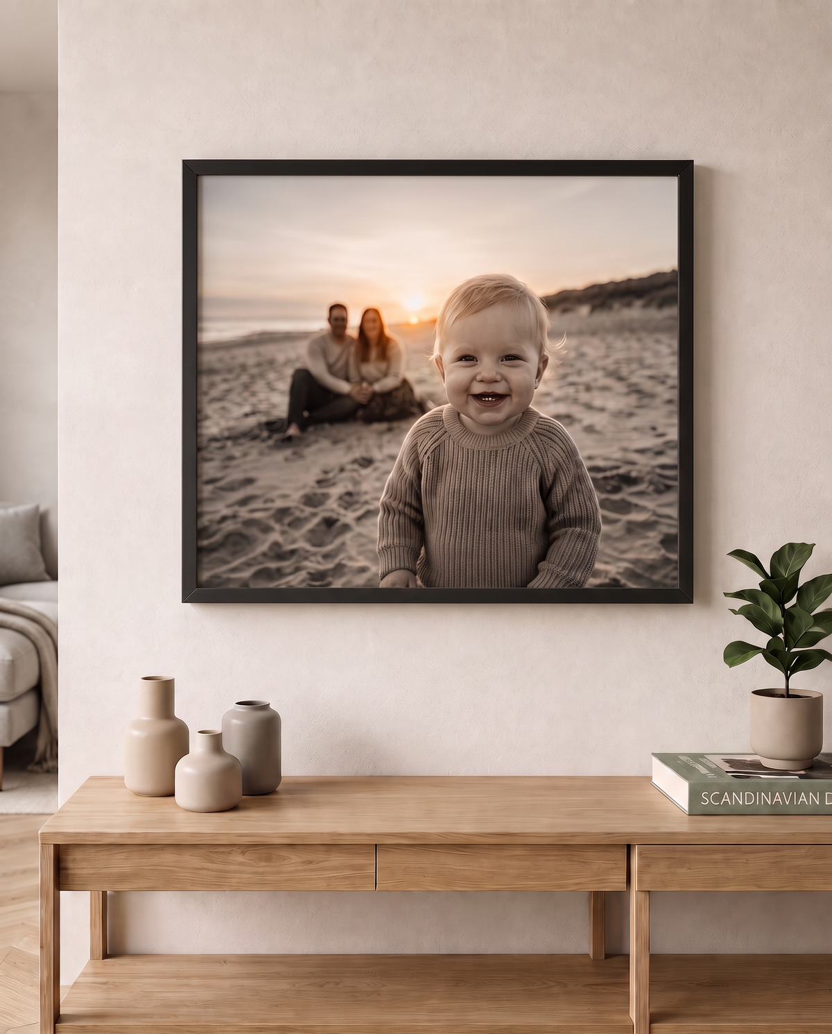 Cadre photo personnalisé en bois – Cadre avec votre photo – Cadeau pour maman, couple et famille