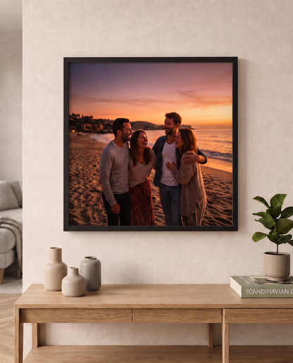 Cadre photo personnalisé en bois – Cadre avec votre photo – Cadeau pour maman, couple et famille