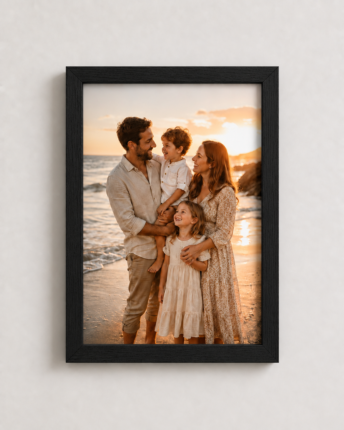 Cadre photo personnalisé en bois – Cadre avec votre photo – Cadeau pour maman, couple et famille