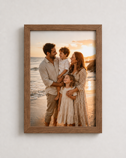 Cadre photo personnalisé en bois – Cadre avec votre photo – Cadeau pour maman, couple et famille