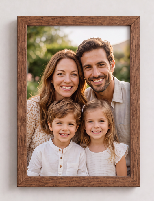 Cadre photo personnalisé en bois – Cadre avec votre photo – Cadeau pour maman, couple et famille