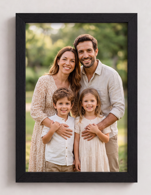 Cadre photo personnalisé en bois – Cadre avec votre photo – Cadeau pour maman, couple et famille